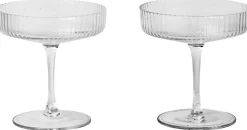 Ripple Champagne Saucers - Set of 2 - Clear