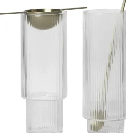 Ripple Long Drink Glasses - Set of 4 - Clear