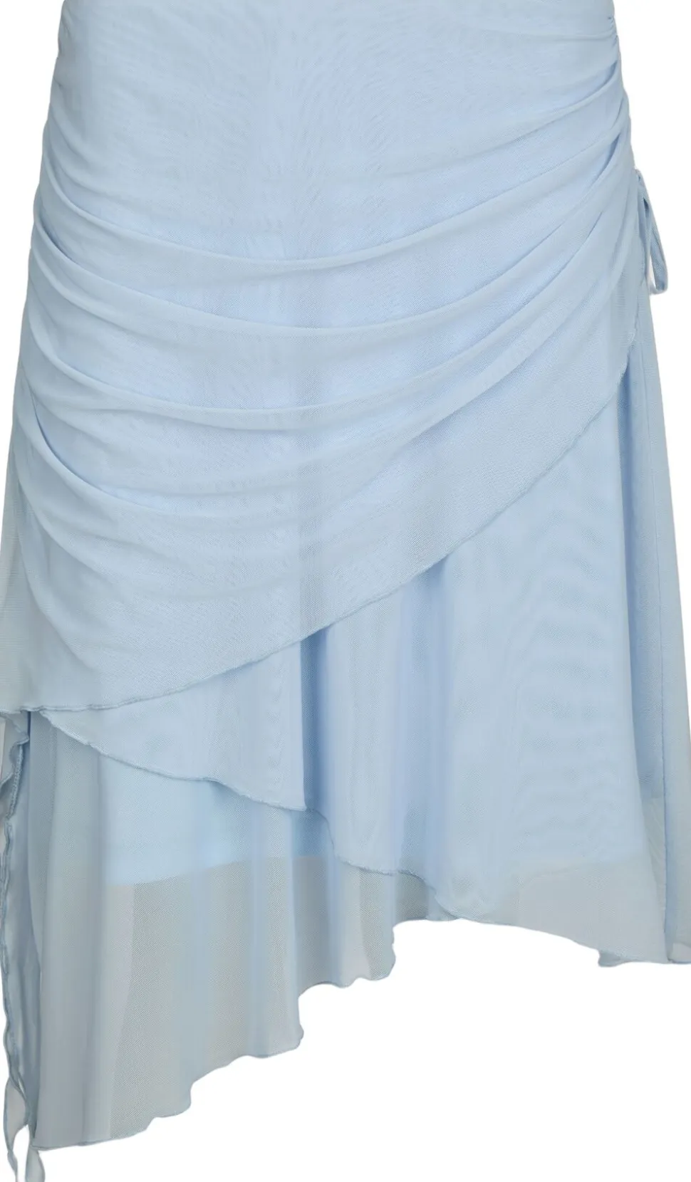 Saffron Asymmetric Mesh Skirt