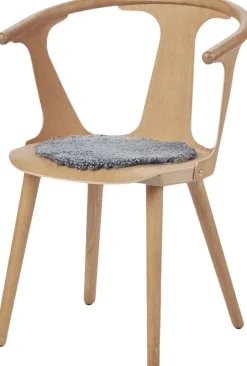 Seat Cover, Short-Wool Curly New Zealand Sheepskin, Round Ø34 cm Graph