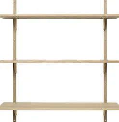 Sector Shelf T/W - Oak - Brass