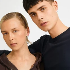 SENSE hoop øreringe, 2-i-ét sæt, sølvbelagt