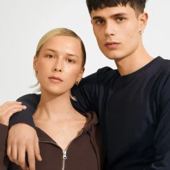 SENSE hoop øreringe, 2-i-ét sæt, sølvbelagt