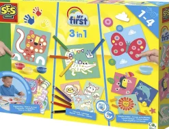SES Creative - Min første - 3 i 1 - Fingermaling, farvelægni