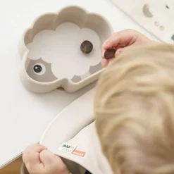 Silikone Stick & Stay skål Sheepy Sand