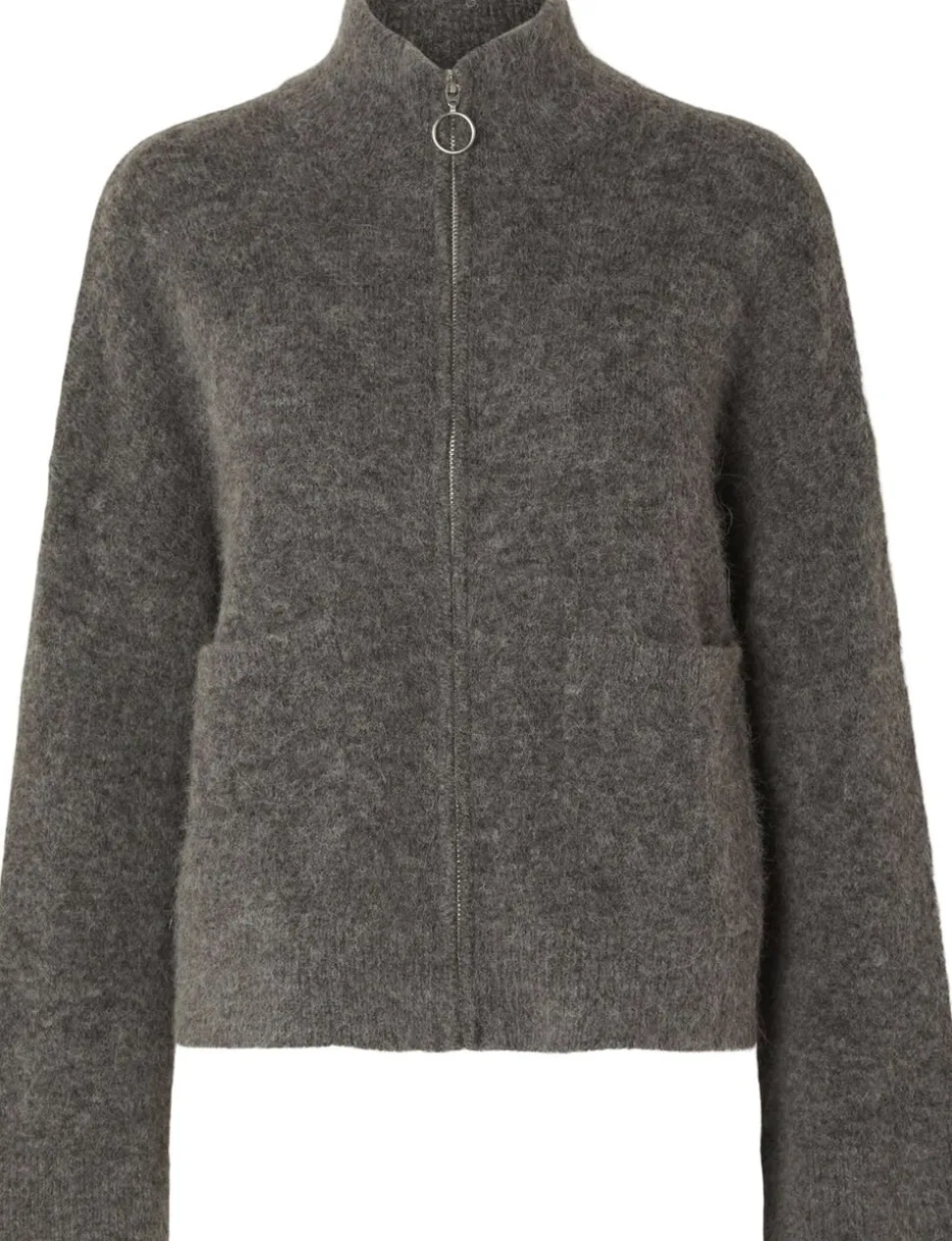 SLFSIA RAS LS ALPACA BLEND KNIT ZIPPER CARDIGAN