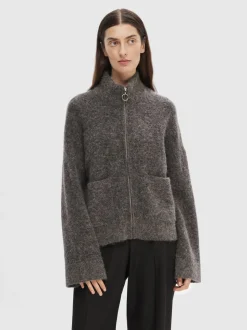 SLFSIA RAS LS ALPACA BLEND KNIT ZIPPER CARDIGAN