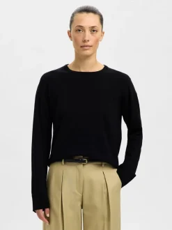 SLFTHEA LS KNIT MERINO O-NECK NOOS