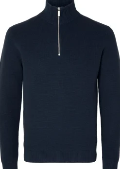 SLHDANE LS KNIT STRUCTURE HALF ZIP