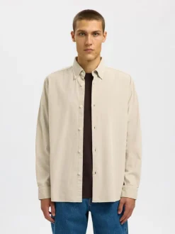 SLHREGDANNI CORD BD LS SHIRT NOOS
