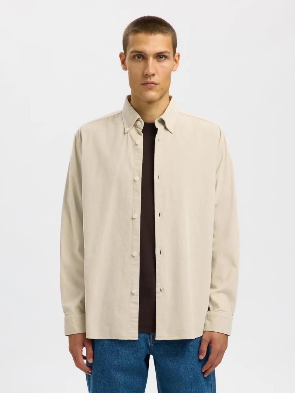 SLHREGDANNI CORD BD LS SHIRT NOOS