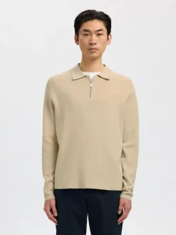 SLHTELLER FN RELAXED HALF ZIP POLO