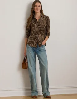 Slim Fit Paisley Jersey Shirt