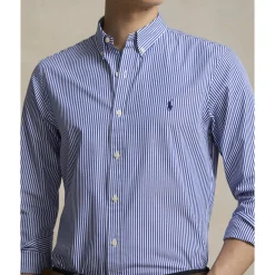 Slim Fit Striped Stretch Poplin Shirt