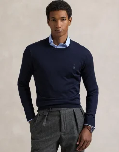 Slim Fit Washable Wool Crewneck Sweater