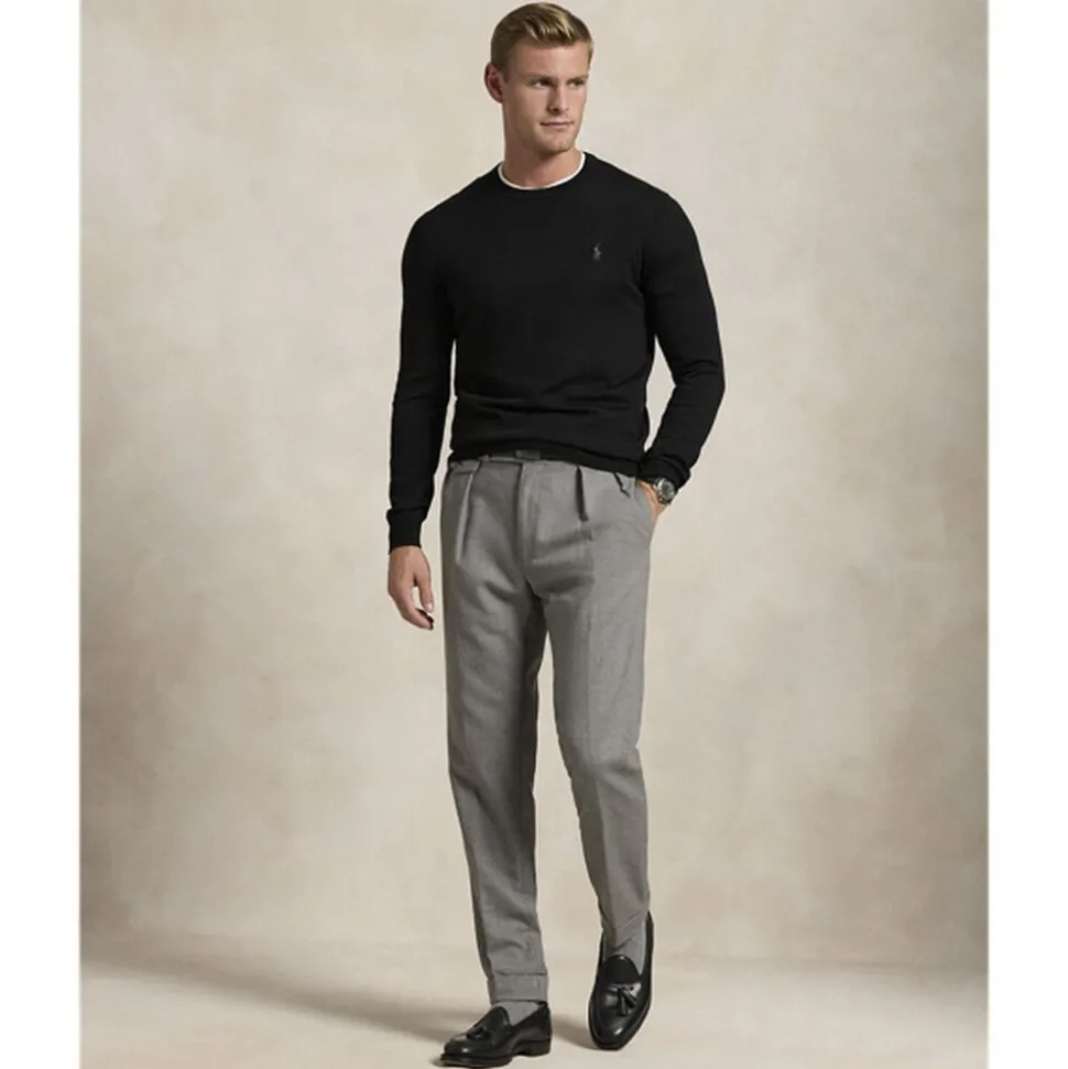 Slim Fit Washable Wool Crewneck Sweater