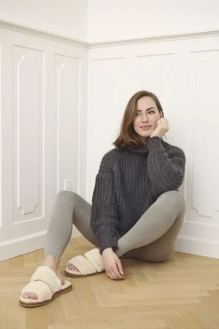 Slippers Straps (of 100% New Zealand Sheepskin) Natur