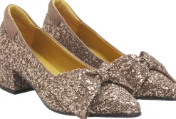 Sløjfepump i funklende glitter