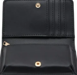 Small wallet with leather-effect fi