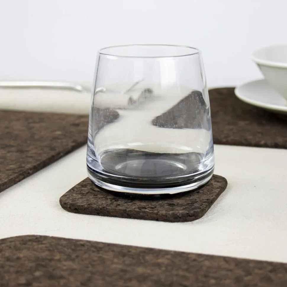 Smoked Cork Firkantet Glasbrik Sæt