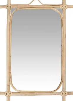 Spejl m/bambuskant svungen top