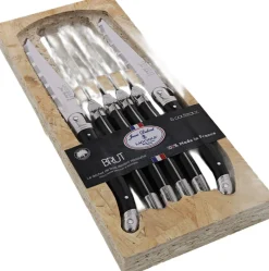 Sæt med seks sorte knive, bladtykkelse 1,2 mm, pakket i en åben OSB-æs