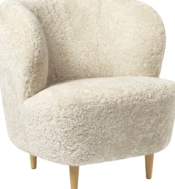 Stay Lounge Chair - Fully Upholstered, Small, Wooden legs Ba