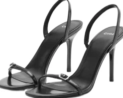 Stiletto heel sandal with buckle