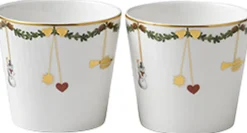 Stjerne Riflet Jul 7 cm. skåle 2 stk.