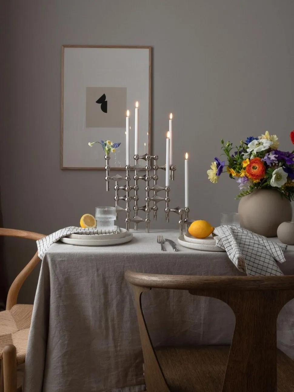 STOFF Nagel® 3-pak lysestage krom