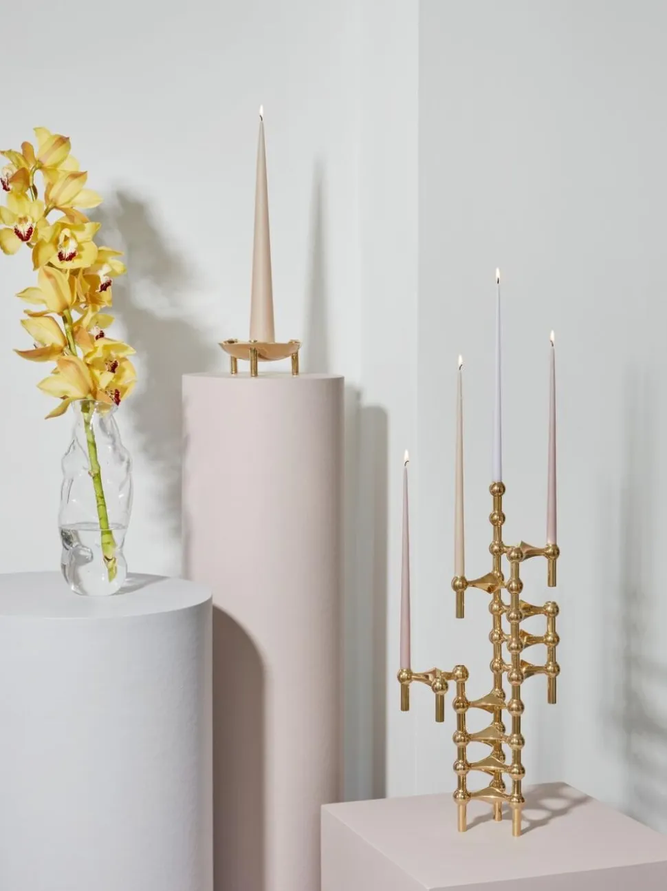 STOFF Nagel® 3-pak lysestage messing