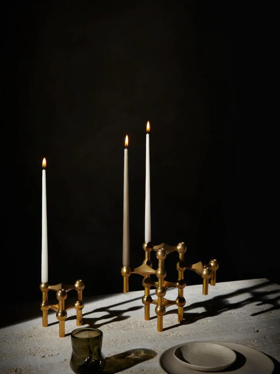 STOFF Nagel® 3-pak lysestage messing