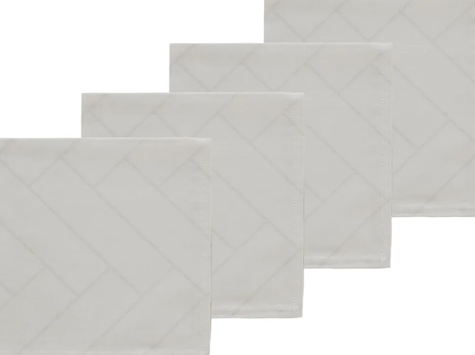 Stofservietter Tiles Light grey 4 stk.