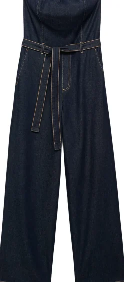 Strapless denim jumpsuit