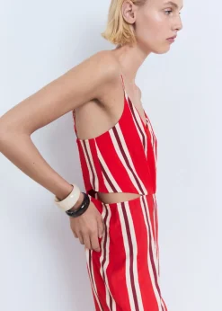 Striped jumpsuit with cut-out