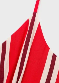 Striped jumpsuit with cut-out