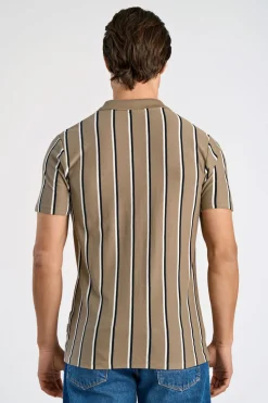 Striped piqué polo shirt S/S