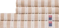 Striped Terry Towel Lt Beige/Off White