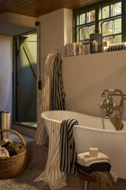 Striped Terry Towel Lt Beige/Off White