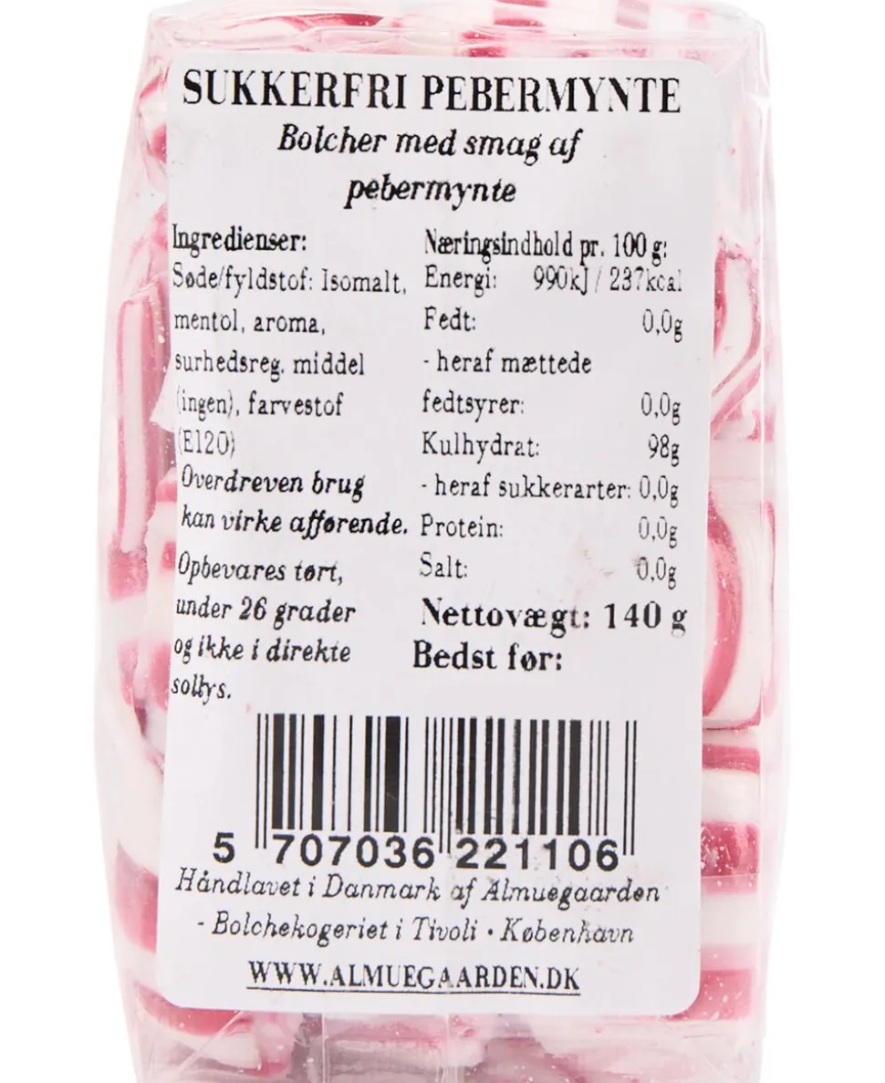 Sukkerfri Pebermynte bolcher med smag af pebermynte