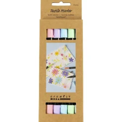 Tekstiltusch, streg 2,3+3,6 mm, 6 stk.