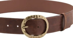 Textured belt with round buckle