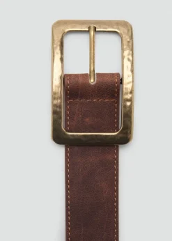 Textured square buckle belt