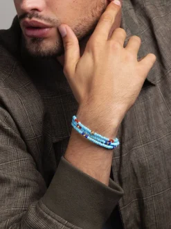 The Mykonos Collection - Vintage Turquoise, Red and Blue Glass Beads