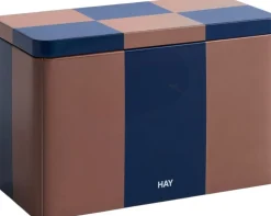 Tin Container-Medium-Brown and midnight blue