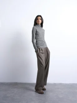 TSMILLA LS FUNNEL NECK TOP - WOOL