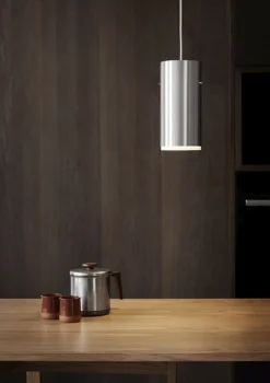 Tube Pendant, Brushed Aluminium, Large