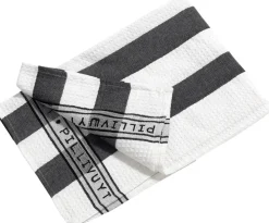 Viskestykke Pillivuyt 90 x 60 cm sort/hvid brede striber