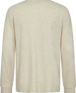 Waffle-Knit Henley Sleep Shirt