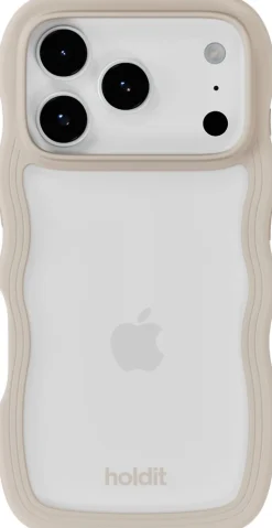 Wavy Case iPhone 17 Pro Light Beige/Transparent